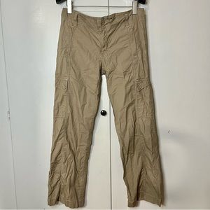 Calvin Klein Womens Low Rise Tan Bootcut Cargo Pants